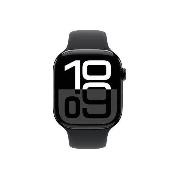 Apple Watch Series 10 GPS 46mm kozmoszfekete alumínium tok, fekete sportszíj (S/M)