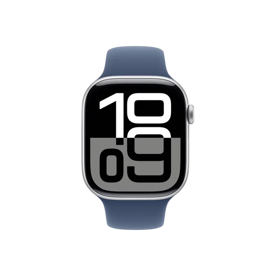 Apple Watch Series 10 GPS 42 mm ezüst alumíniumtok, denim sportszíj (M/L)