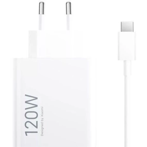 Xiaomi 120W HyperCharge Combo Hálózati Gyorstöltő (Type-A + Typer C kábel) fehér