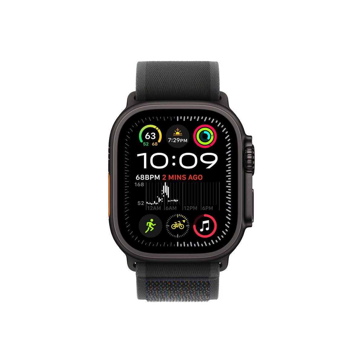Apple Watch Ultra 2 GPS + Cellular 49mm fekete titántok, fekete terep pánt (M/L)