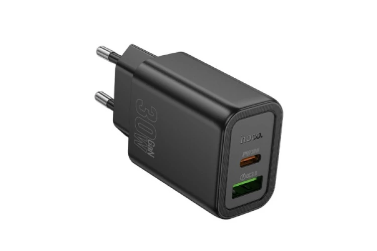 Hoco N63 Gentle Hálózati Gyorstöltő (USB - Type-C) (PD) 30W + QC3.0 fekete